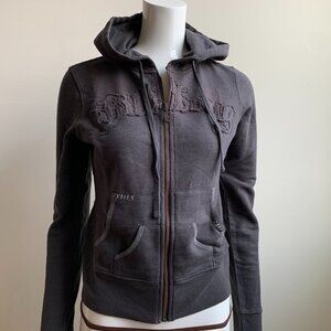 Billabong dark gray ladies logo hoodie sweater small